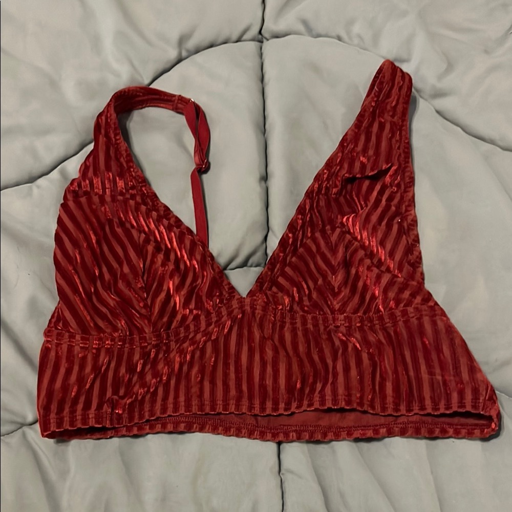 Red Striped Bralette VS pink size Medium